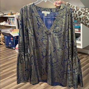 Vintage Michael Kors LS Art Deco Baroque - SIZE L